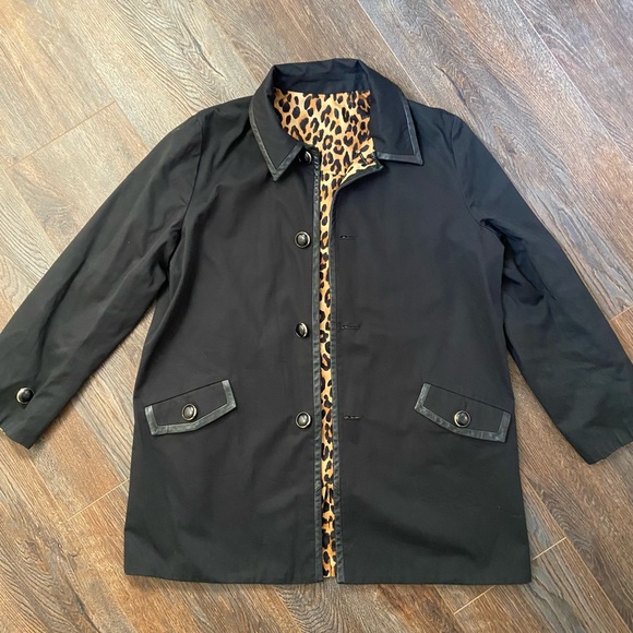 Jones New York reversible animal print and black coat - Picture 3 of 12